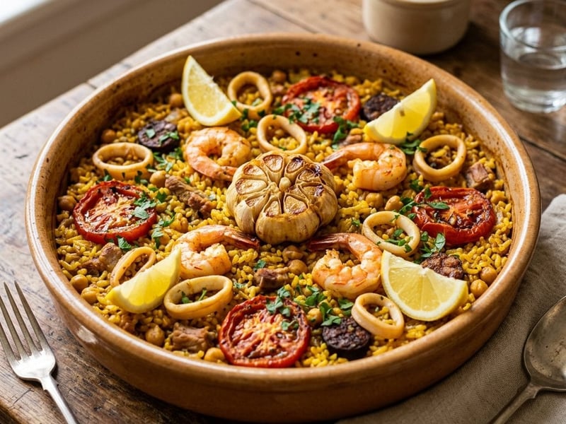 Arroz al horno marinero | Spanish baked rice with seafood
