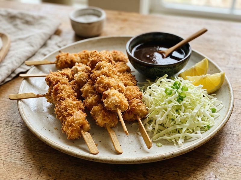 Kushikatsu de pui crocant | Frigărui japoneze street food