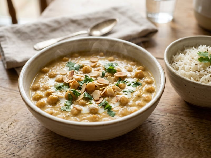 Badami Chana | Curry indian regal de năut în sos cremos de migdale