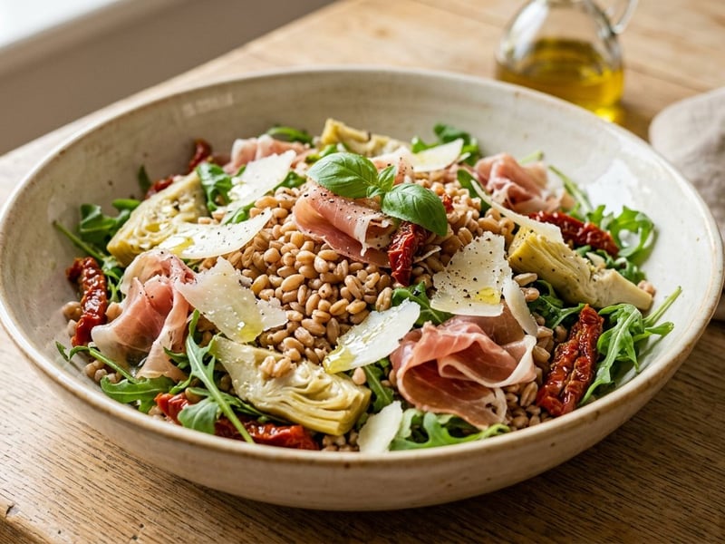 Salată toscană de farro cu prosciutto | Prânz italian