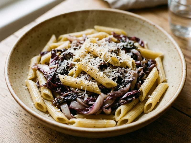 Penne cu radicchio roșu și parmezan | Clasic italian rapid
