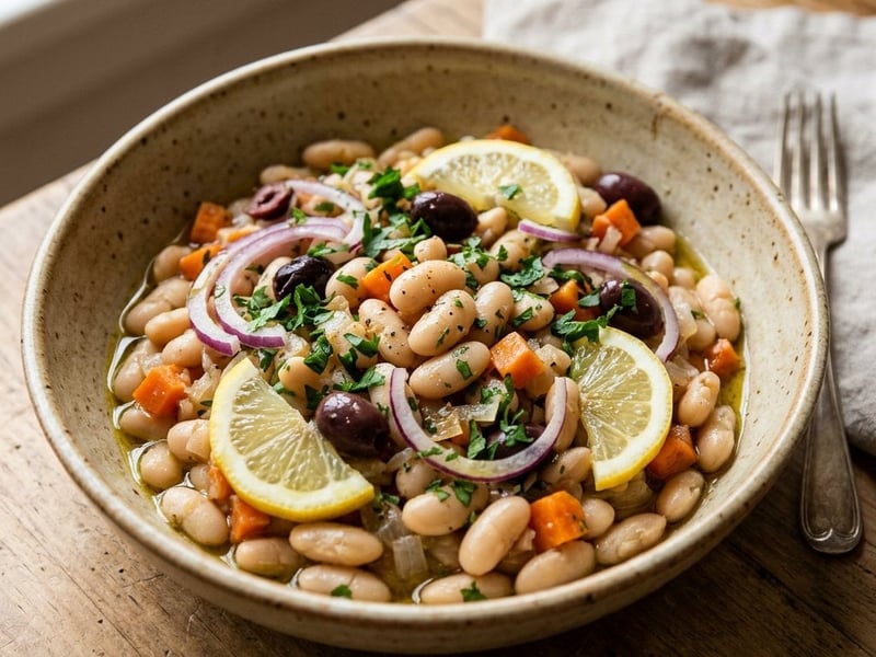 Salată orientală Pilaki de fasole albă | Prânz sățios