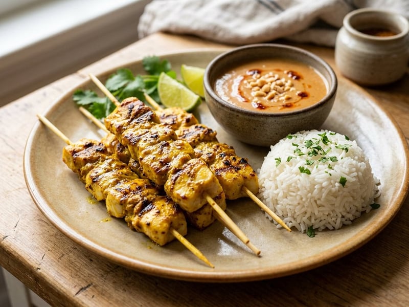Frigărui thailandeze de pește alb | Aromă Satay cremoasă