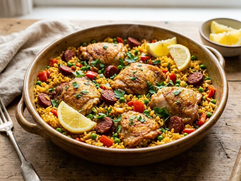 Arroz con pollo y chorizo | Spanish one-pot chicken and rice