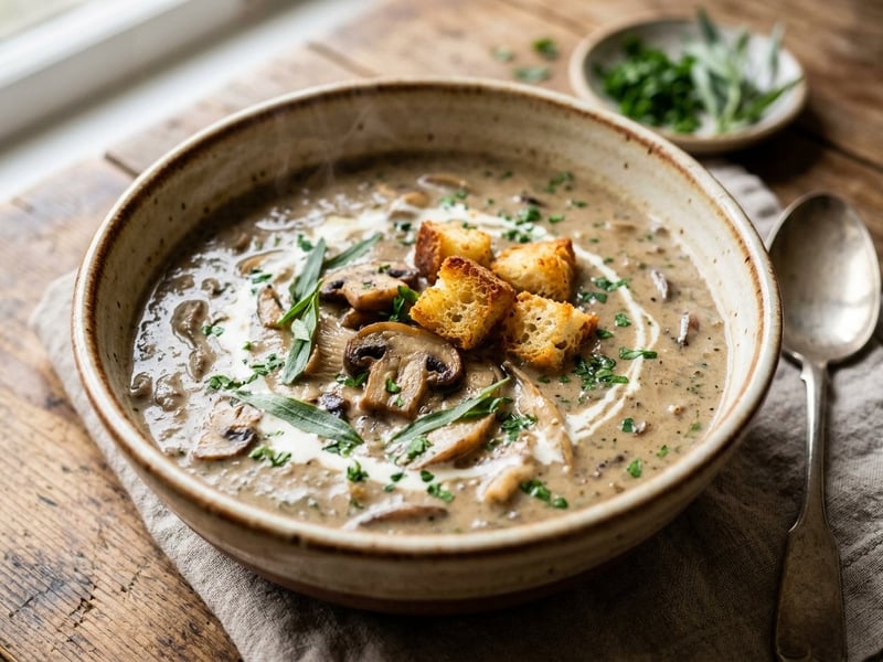 French Mushroom Soup with Tarragon | Aromatic and Comforting