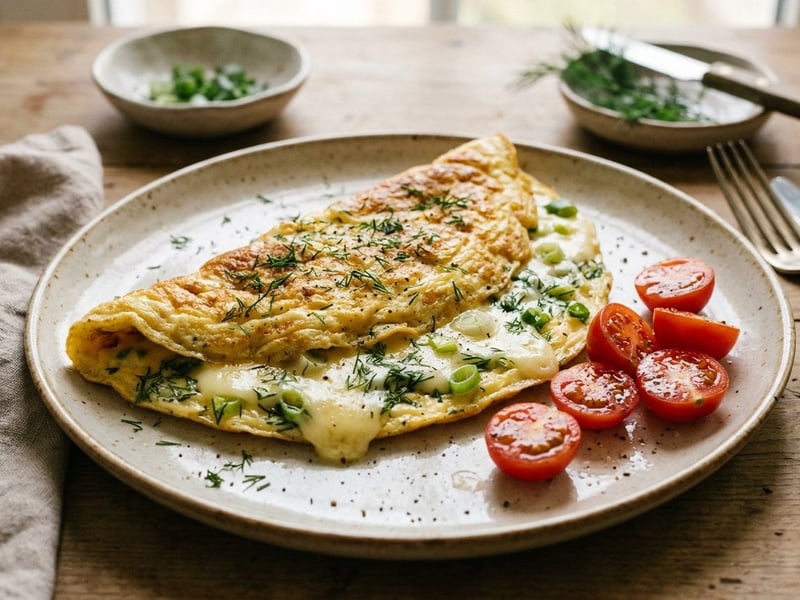 Omletă țărănească cu cașcaval | Brunch pufos și rumen