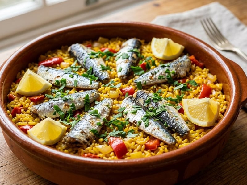 Arroz con sardinas | One-pot Spanish rice with sardines