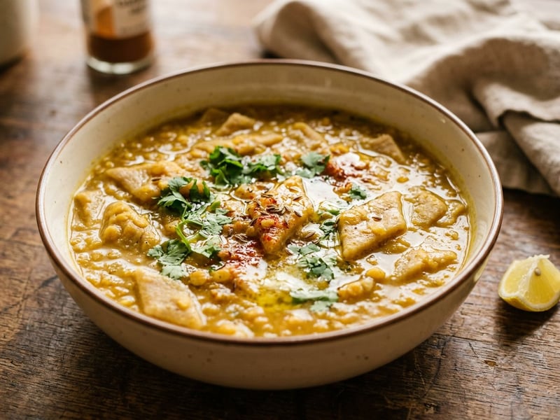 Dal Dhokli | Indian Lentil Curry with Spiced Dumplings
