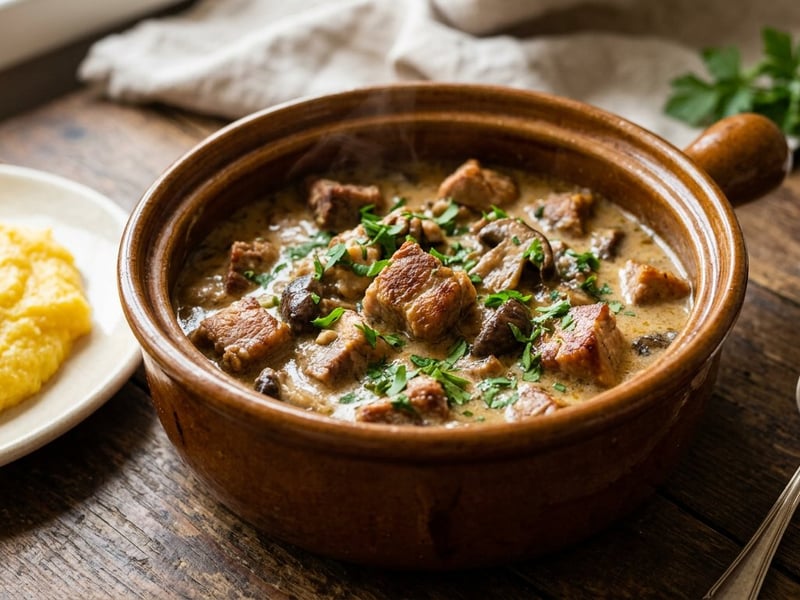 Maramureș Pork Stew with Porcini Mushrooms | Tender and Aromatic