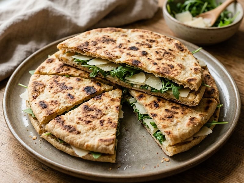 Torta al testo cu Pecorino | Flatbread tradițional umbrian