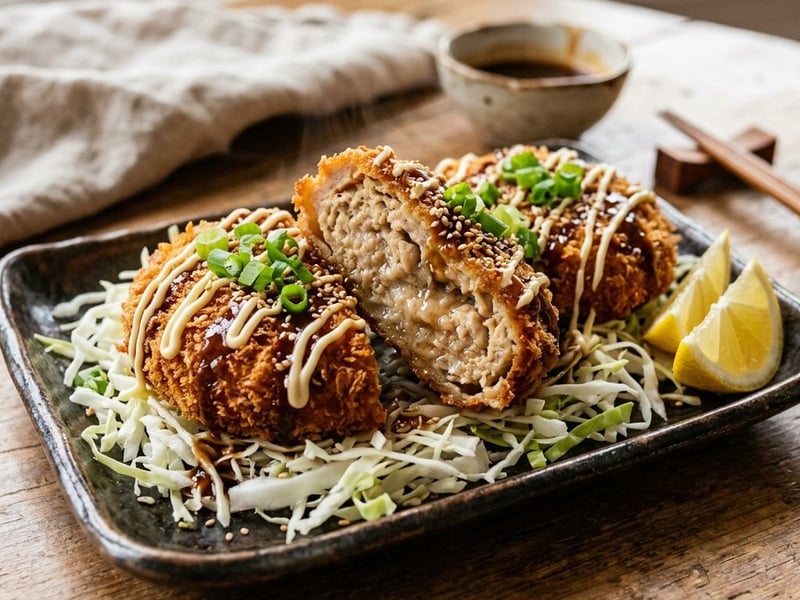 Tori Menchi Katsu | Pui tocat crocant în stil japonez
