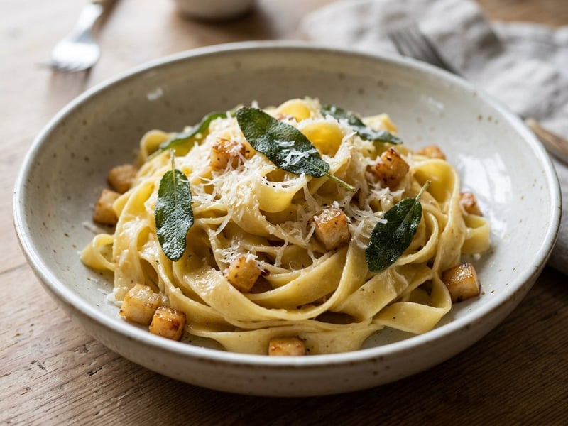 Tagliatelle cu țelină rumenită | Clasic italian rapid