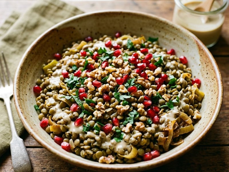 Salată caldă de linte cu praz | Prânz oriental sațios