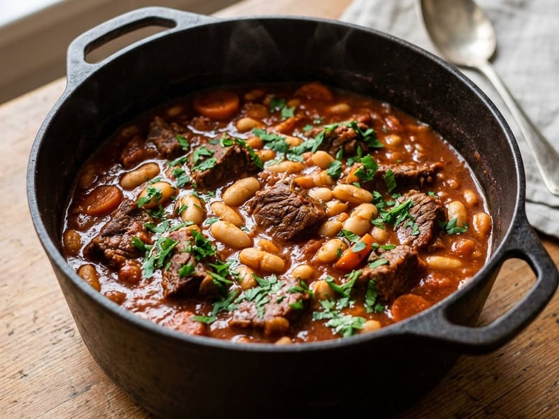 Iahnie de fasole cu carne de vită | Fragedă și aromată