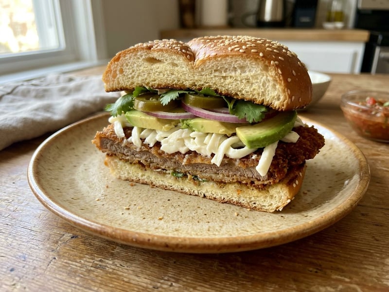 Cemita Poblana with Beef | Crispy Mexican Street Food