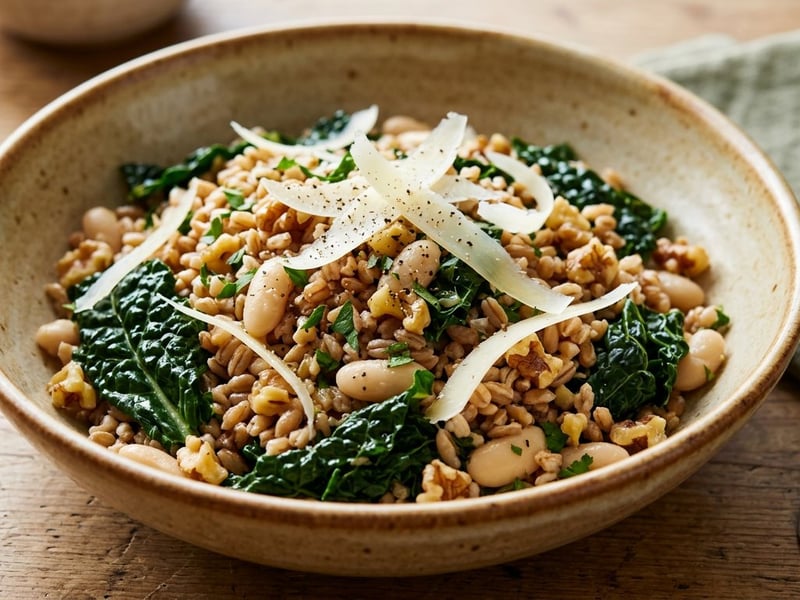 Salată toscană caldă de farro cu cavolo nero | Prânz toscan