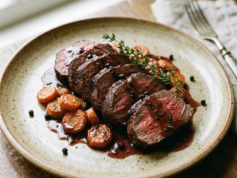 Oven-roasted venison with red wine and spices | Classic Romanian game dish