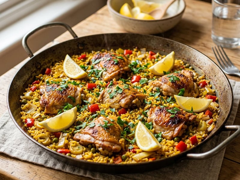 Arroz con pollo y puerros | Spanish Rice with Chicken and Leeks