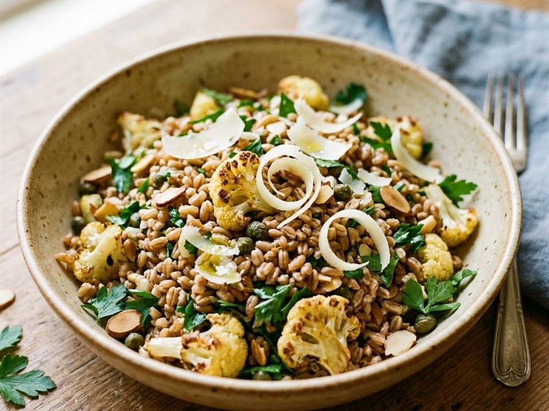 Farro salad with roasted cauliflower | Italian lunch