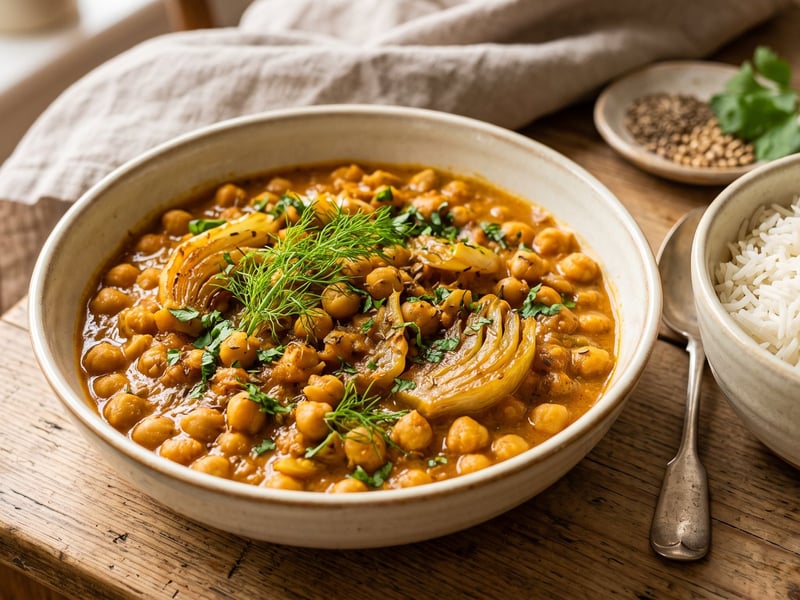 Saunfwala Chana | Indian Chickpea Curry with Fennel and Coconut Milk