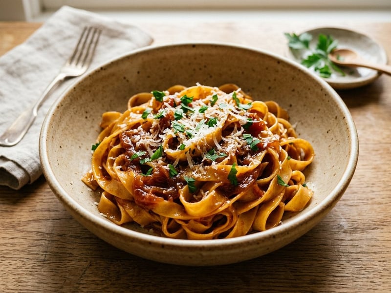 Tagliatelle with Caramelised Shallots | Italian Taste