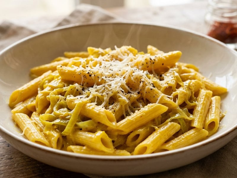 Pasta with Leek and Saffron | Refined Italian Classic
