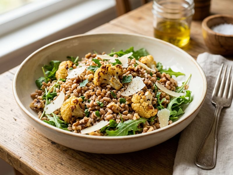 Farro Salad with Roasted Cauliflower | Autumn Lunch
