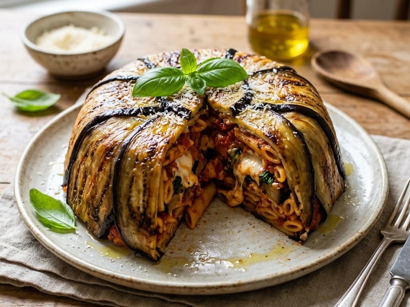 Baked Eggplant and Penne Timballo | Italian Classic