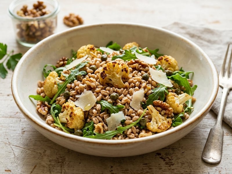 Farro Salad with Roasted Cauliflower | Tuscan Lunch