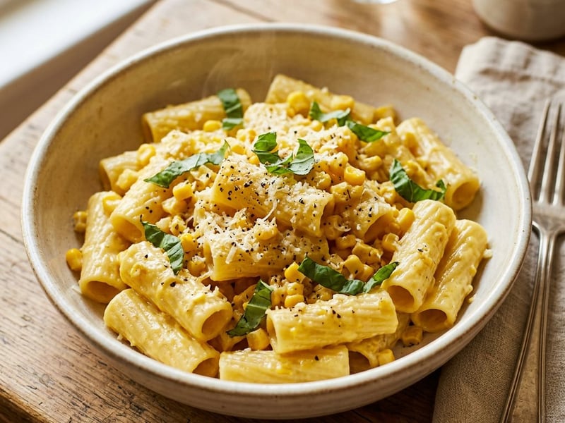 Sweet Corn Cream Pasta | Creamy Italian Classic