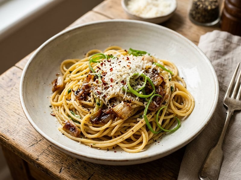 Pasta with Caramelized Spring Onions | Taste of Italy