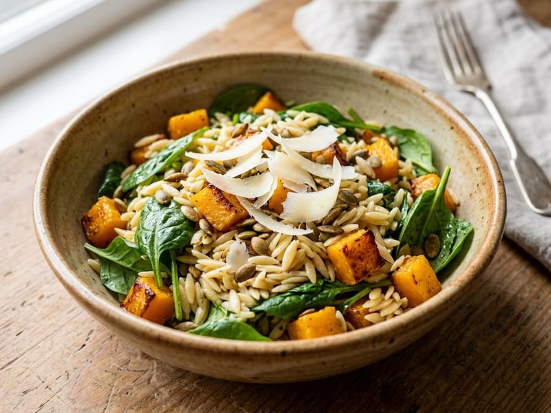 Tuscan Orzo Salad with Roasted Butternut Squash | Autumn Lunch