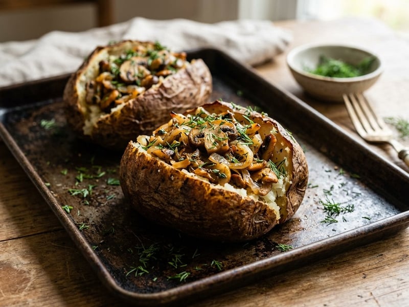 Mushroom-Stuffed Potatoes | Traditional and Golden Brown