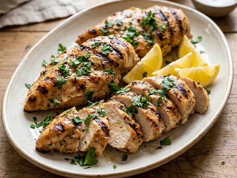 Grilled Chicken Breast Marinated in Yogurt with Garlic and Thyme | Tender and Juicy