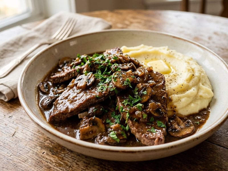 Beef Escalope with Mushrooms | Tender Romanian Classic