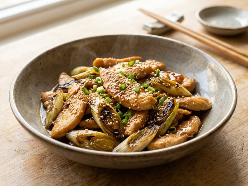 Wok chicken with leek and ginger | Quick 15-minute dinner