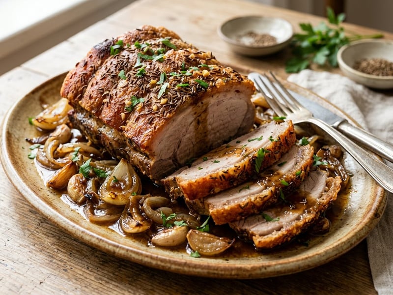 Transylvanian Roast Pork with Caraway and Garlic | Tender and Golden