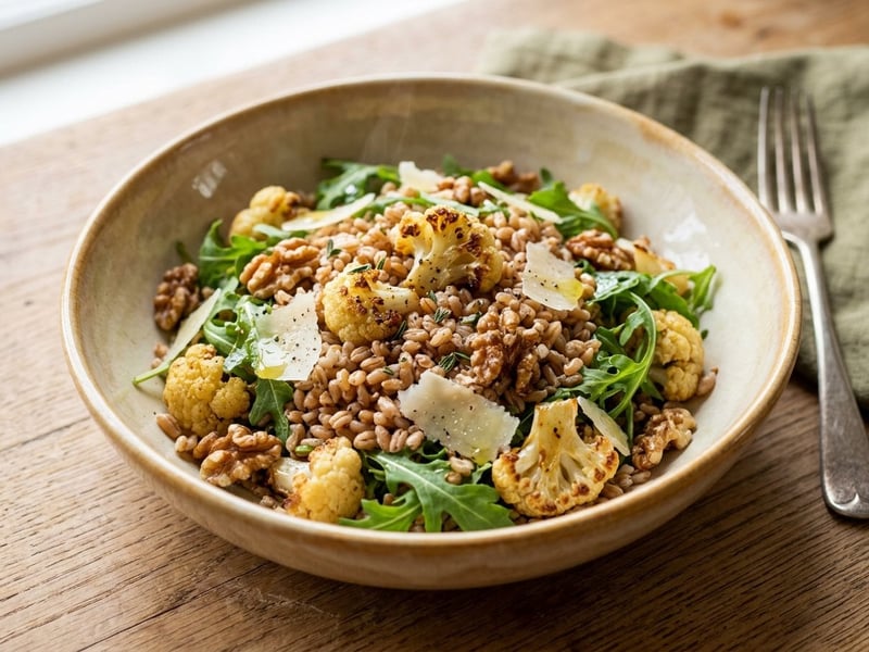 Farro Salad with Roasted Cauliflower | Tuscan Lunch