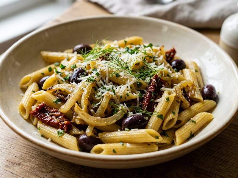 Penne with Fennel, Olives, and Sun-Dried Tomatoes | Italian Classic