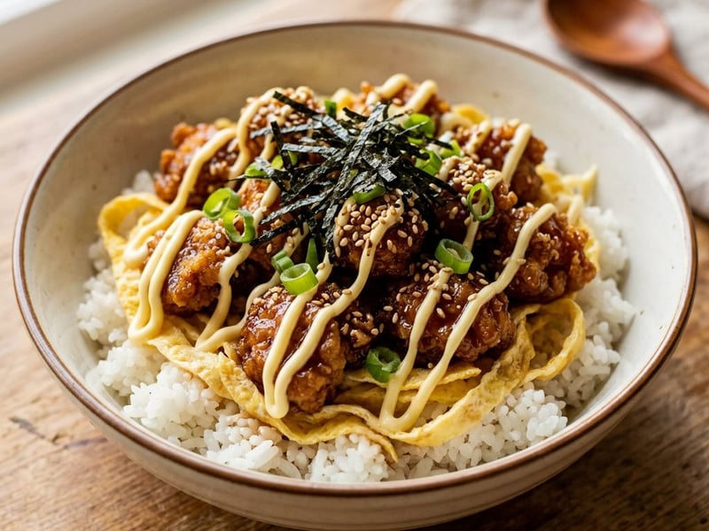 Chicken Mayo Cupbap | Korean Street Food Chicken Bowl