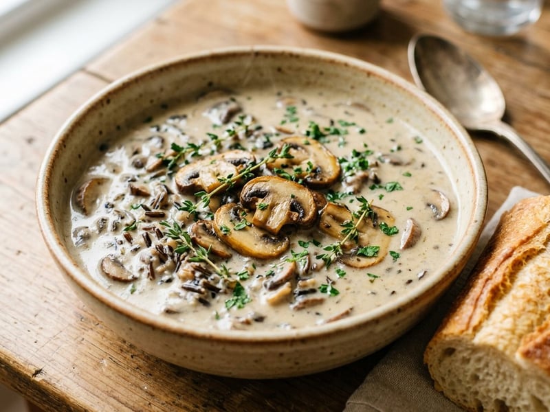 Mushroom and Wild Rice Soup | Flavorful and Hearty