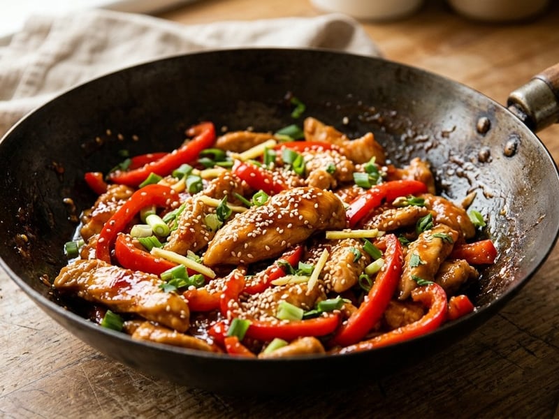 Sweet and Spicy Wok Chicken with Sweet Chilli Sauce | Quick 15-Minute Dinner