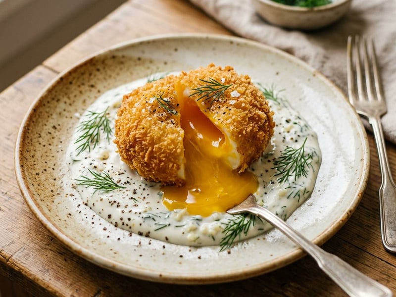 Crispy Poached Eggs in Breadcrumb Crust | Autumn Brunch