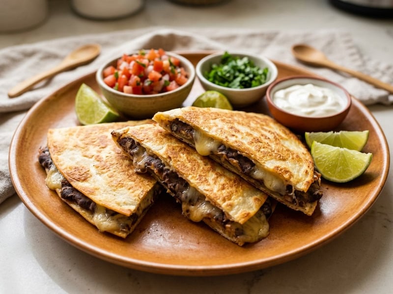 Crispy Black Bean and Melted Cheese Sincronizadas