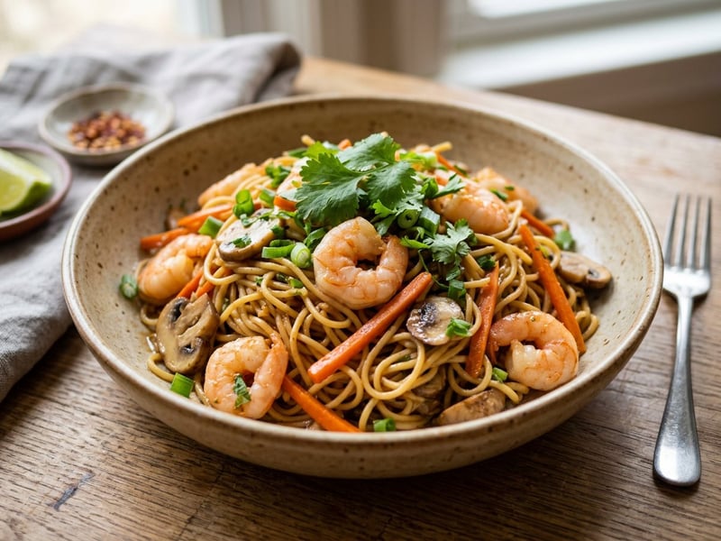 Miến Xào Tôm | Vietnamese Noodles with Shrimp and Vegetables