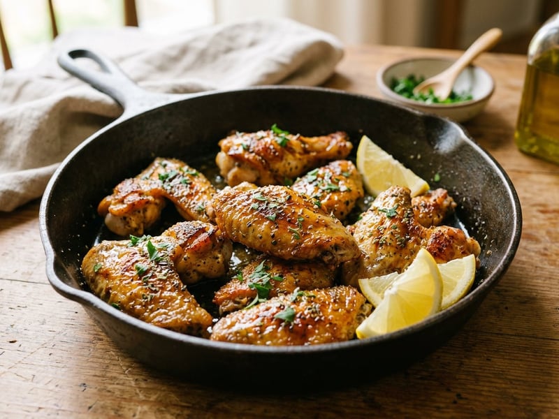 Greek Pan-Fried Chicken Wings | Crispy in 25 Min