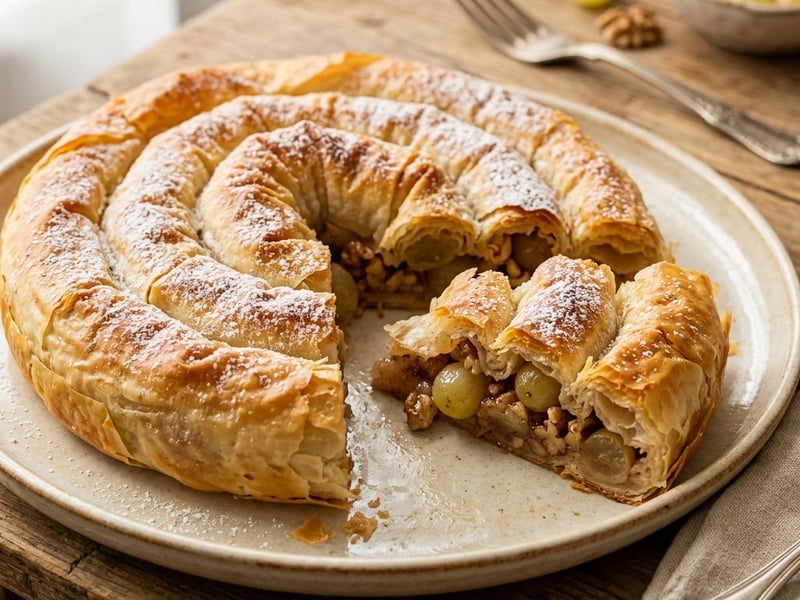 Grape and Walnut Pie | Crispy Autumn Dessert