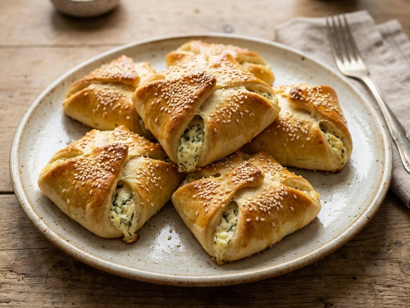 Savory cheese pastries with telemea | Golden-brown and fluffy