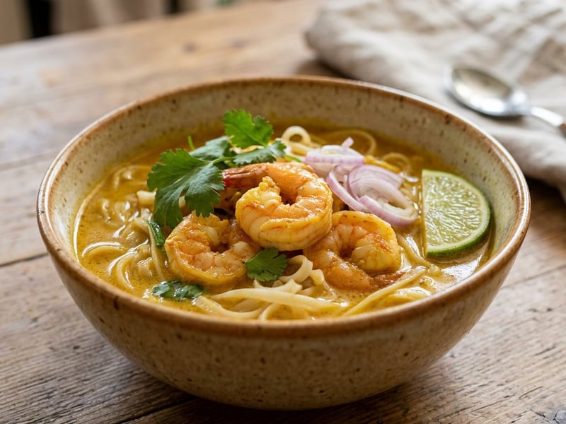 Khao Soi with Shrimp | Thai Curry Noodle Soup