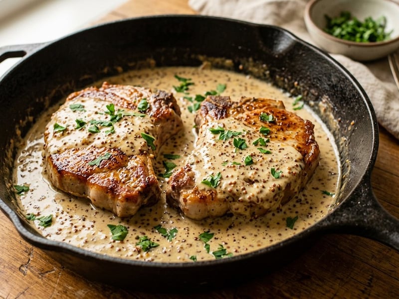 Pork Chops in Mustard Sauce | Tender and Creamy
